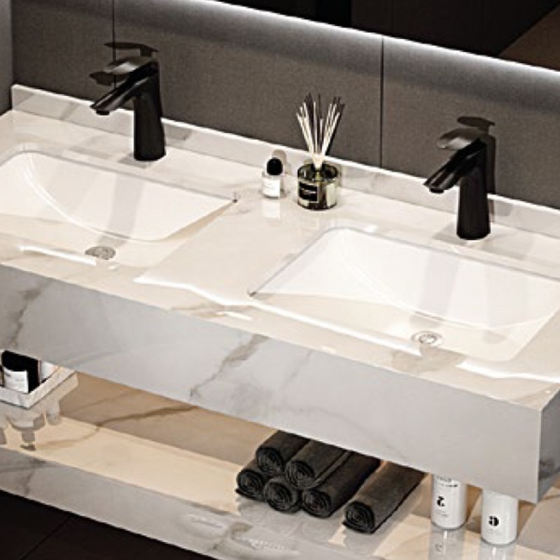 Dual-Layer Hanging Vanity Cabinet With Basin #2001