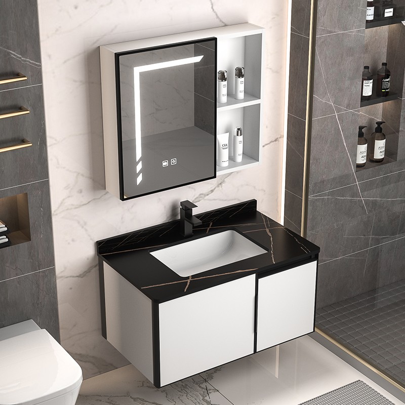 Tall-Short-Door Bathroom Vanity With Sintered Stone Basin