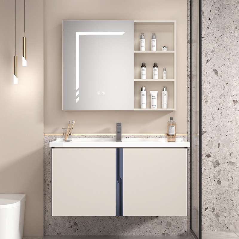 Lightning Bolt Bathroom Vanity Cabinet With Ceramic Basin