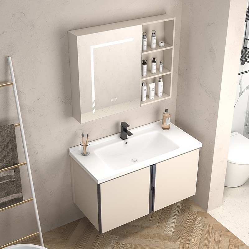 Lightning Bolt Bathroom Vanity Cabinet With Ceramic Basin