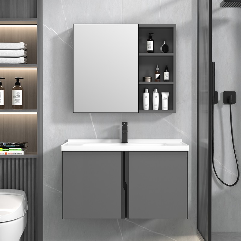 Lightning Bolt Bathroom Vanity Cabinet With Ceramic Basin