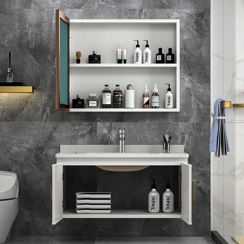 Luxury Bathroom Vanity with Sintered Stone Basin