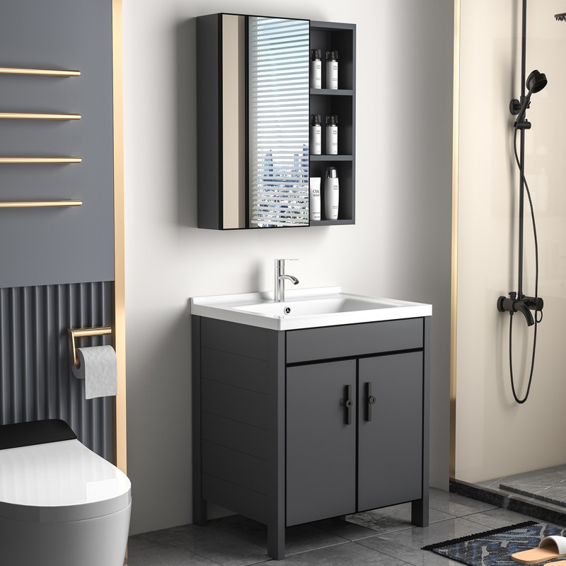 Freestanding Aluminum Bathroom Vanity With Pattern