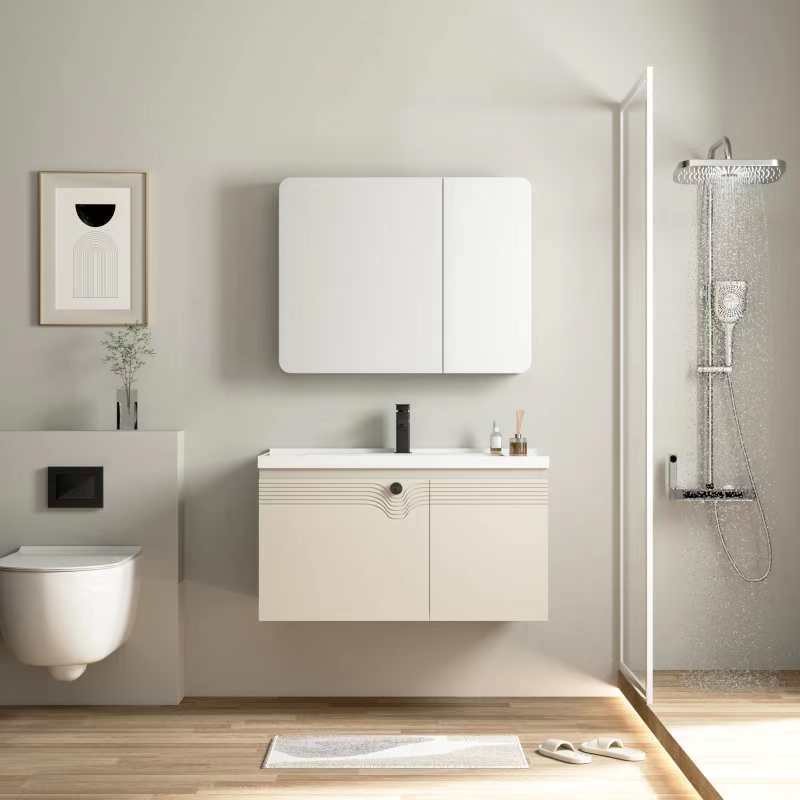 Modern Line Embossed Bathroom Cabinet