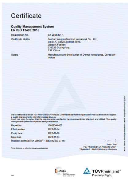 LED contra angle handpiece