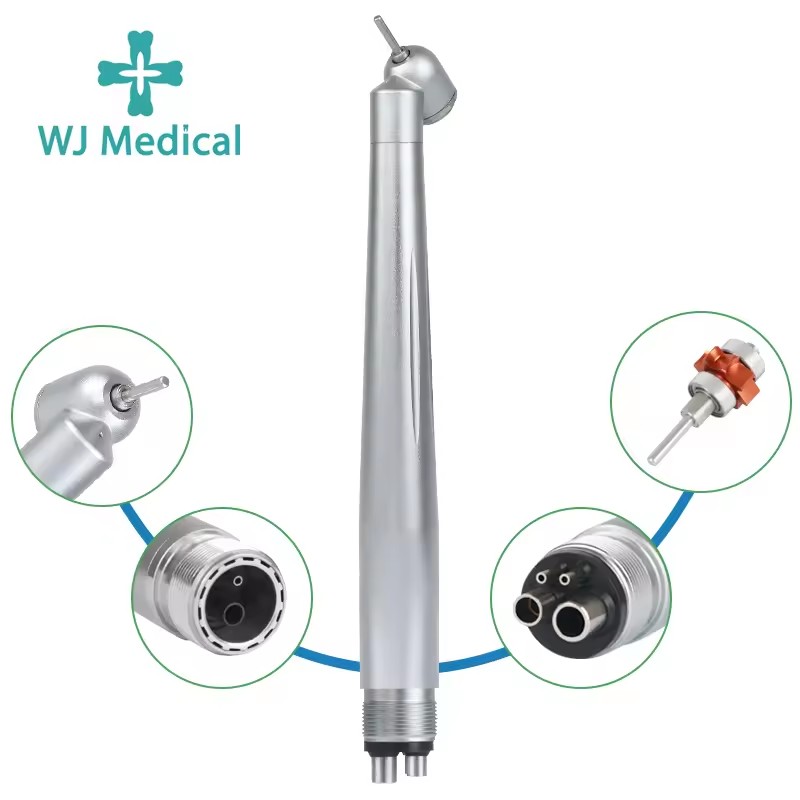 thumbnail interactive-video image 1 of Yabangbang 5X Dental KV Style High Speed Push Button Handpiece – 4 Hole GB4 Quick Coupler, Autochuck, Pneumatic Air Powered 1 of 4