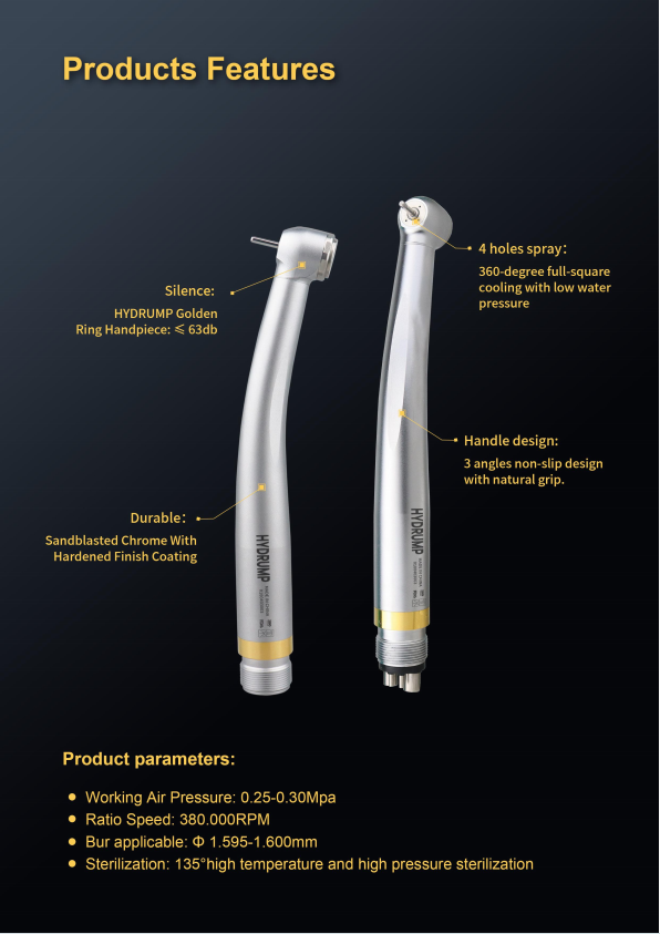 high speed handpiece with 4 water spray