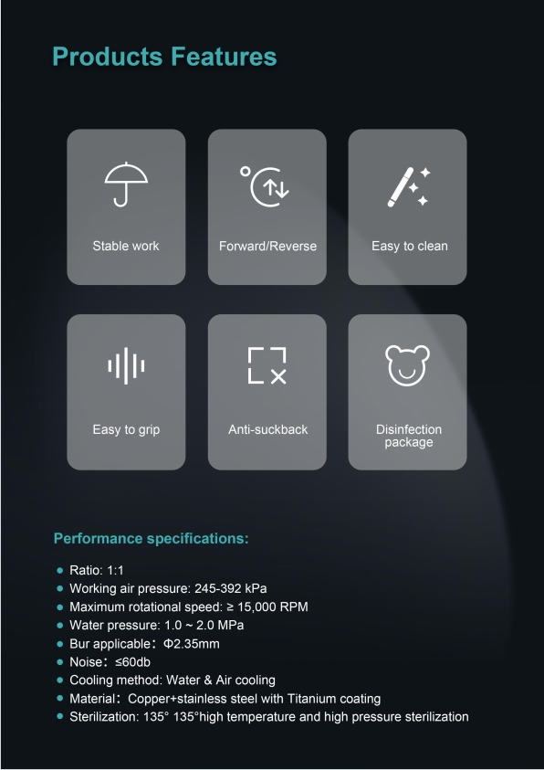 external low speed straight handpiece