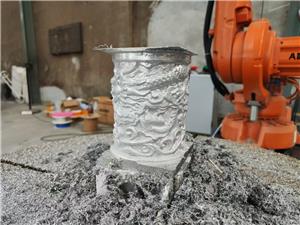 Artech CNC Company Showcases Impressive Aluminum Model Carving with Milling Robot Arm at Factory