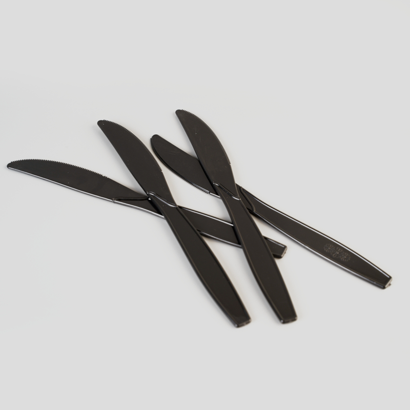 Disposable Black PP Or PS Plastic Flatware Knife