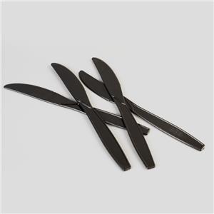 Couteau à couverts en plastique noir jetable PP ou PS