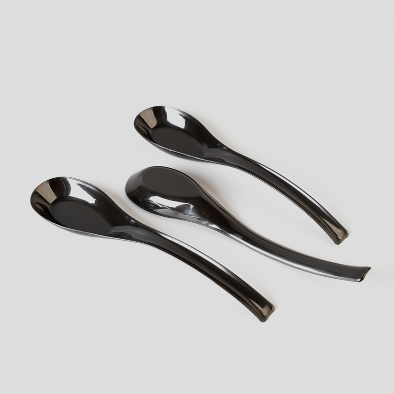 Disposable Black PP Or PS Plastic Flatware Spoon