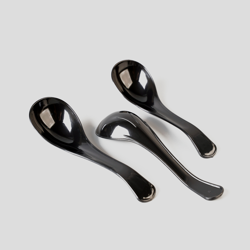 Disposable Black PP Or PS Plastic Flatware Spoon