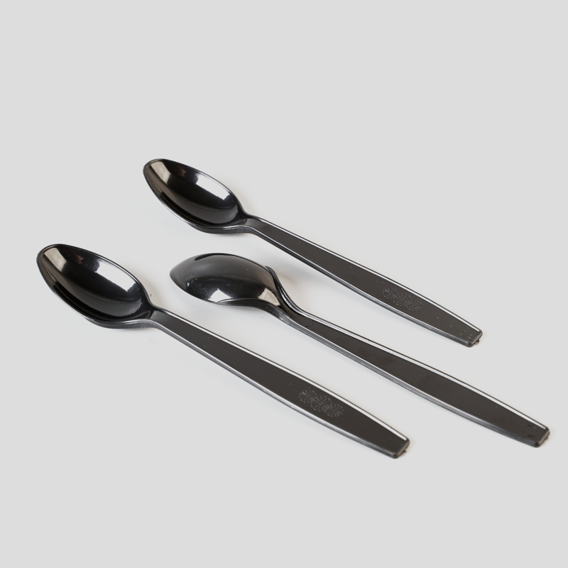 Disposable Black PP Or PS Plastic Flatware Spoon