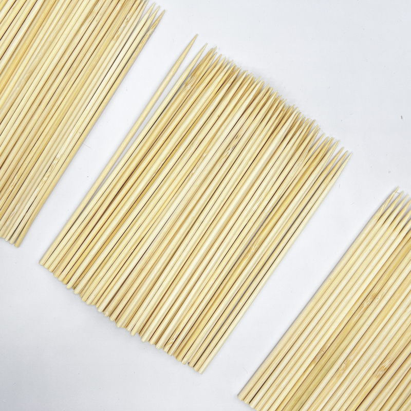 3mm Thin Disposable Natural Bamboo Skewers Or Sticker