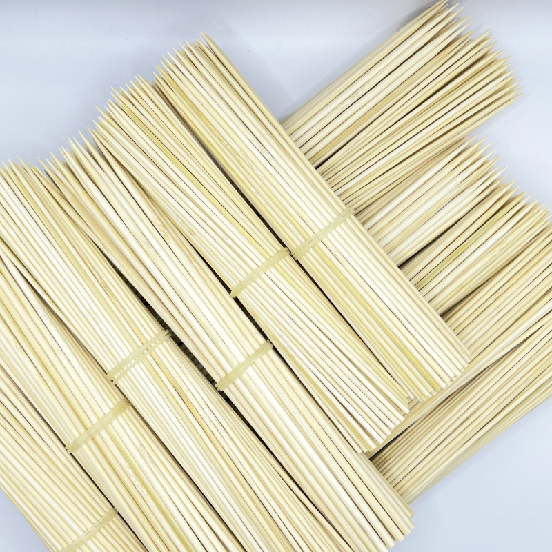 3mm Thin Disposable Natural Bamboo Skewers Or Sticker