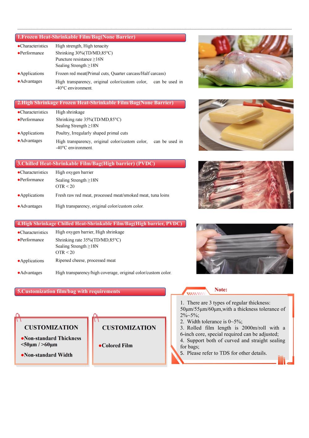 Frozen Heat-Shrinkable Film/Bag(None Barrier) Frozen Heat-Shrinkable Film/Bag(None Barrier)