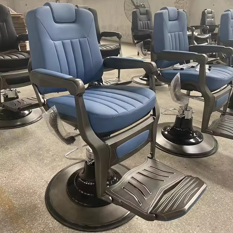 blue barber chair