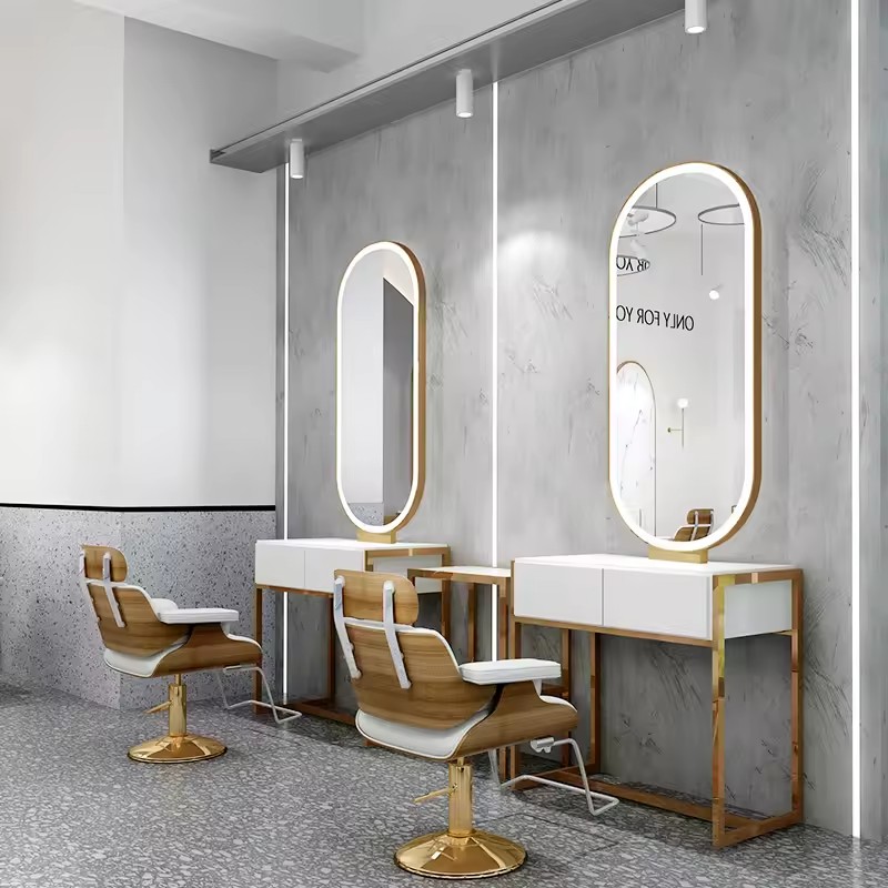 Barber Shop Double Sided Hair Salon Station