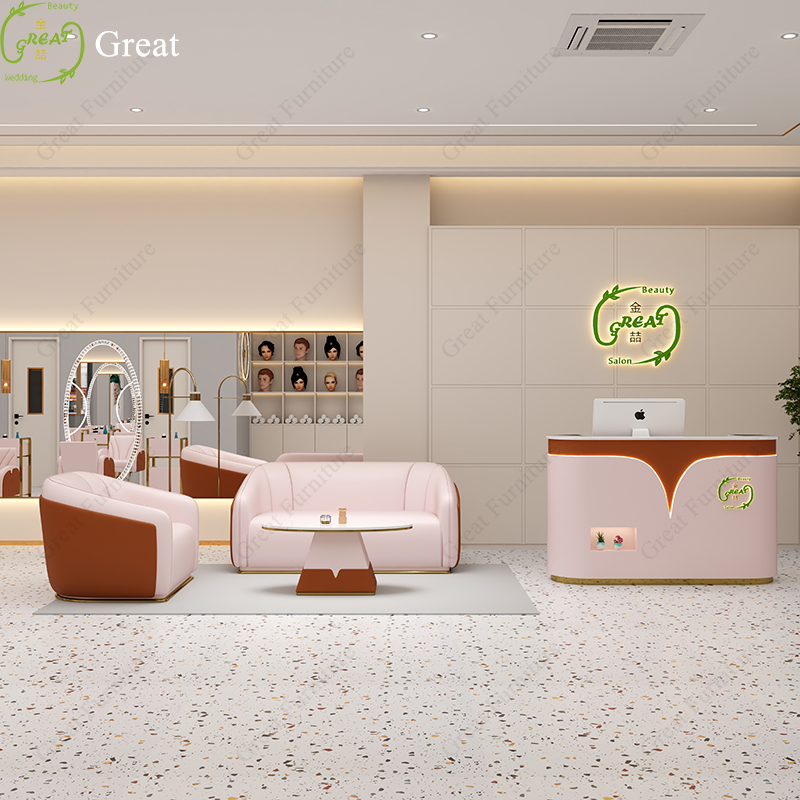 Modern Beauty Salon Front Counter Reception Desk