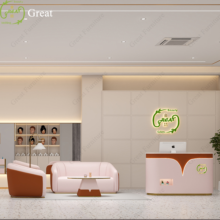 Modern Beauty Salon Front Counter Reception Desk