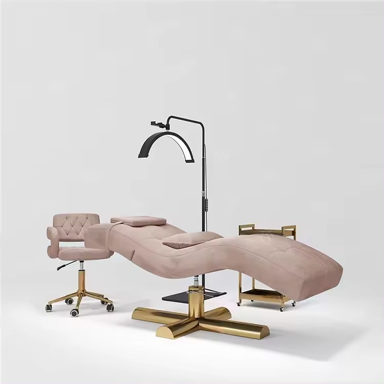 Luxury Design Massage Facial Bed With Gold Base