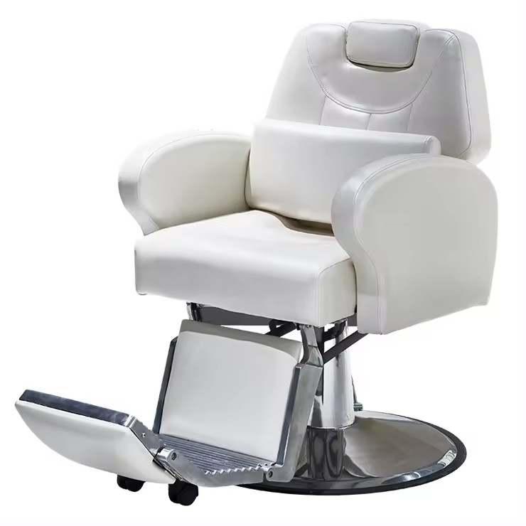 White Modern Electric Hydraulic Hairdressing Chair