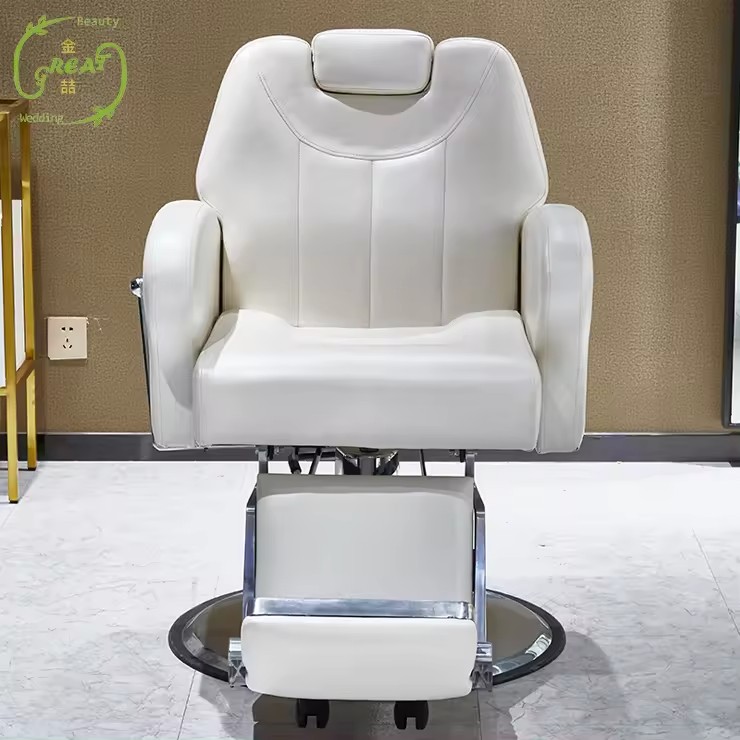 White Modern Electric Hydraulic Hairdressing Chair