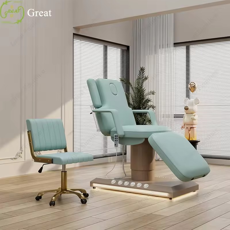 Creative Sky Blue Leather Facial Salon Massage Bed