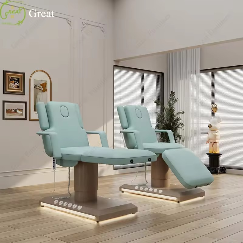 Creative Sky Blue Leather Facial Salon Massage Bed