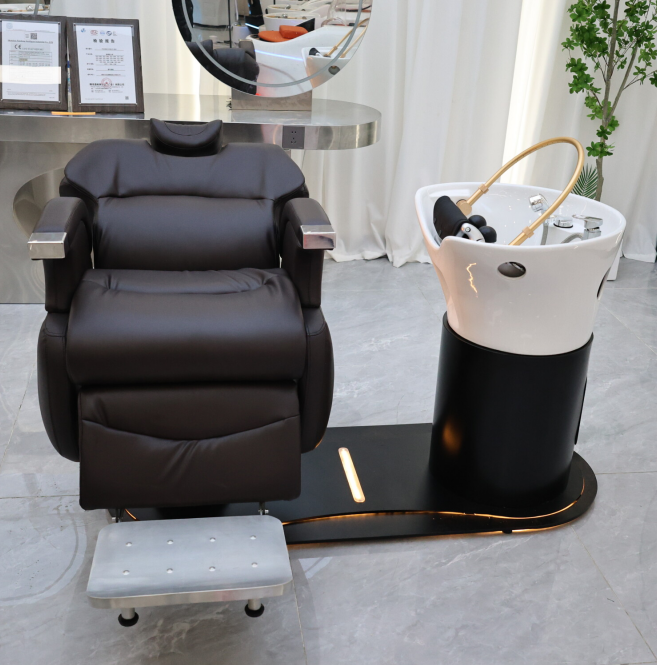 Black shampoo chair