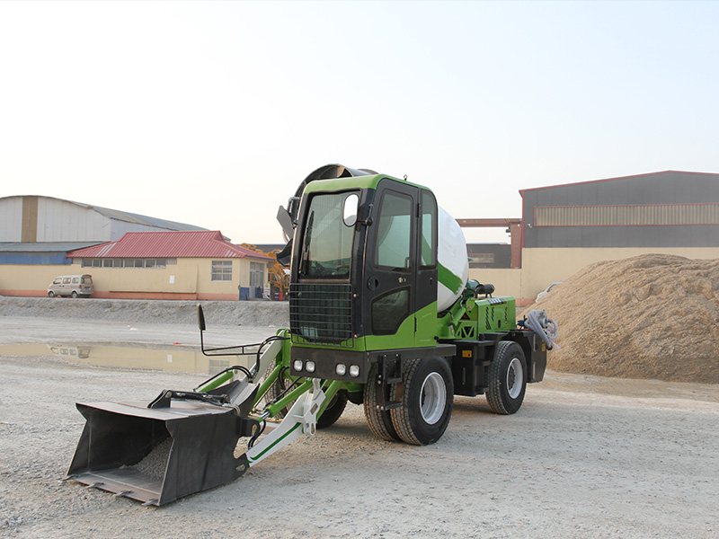 self-loading concrete mixing truck