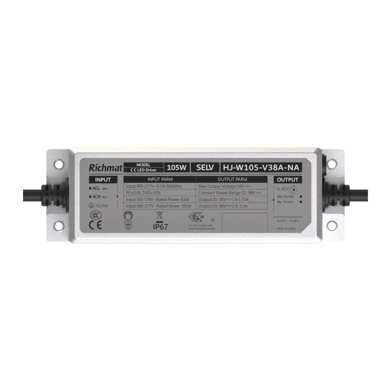 105W NA Dimmable LED Driver IP67 5 Years-Richmat