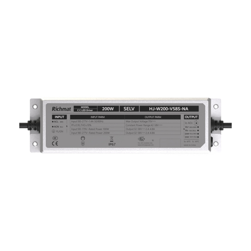 200W NA Dimmable LED Driver IP67 5 Years-Richmat