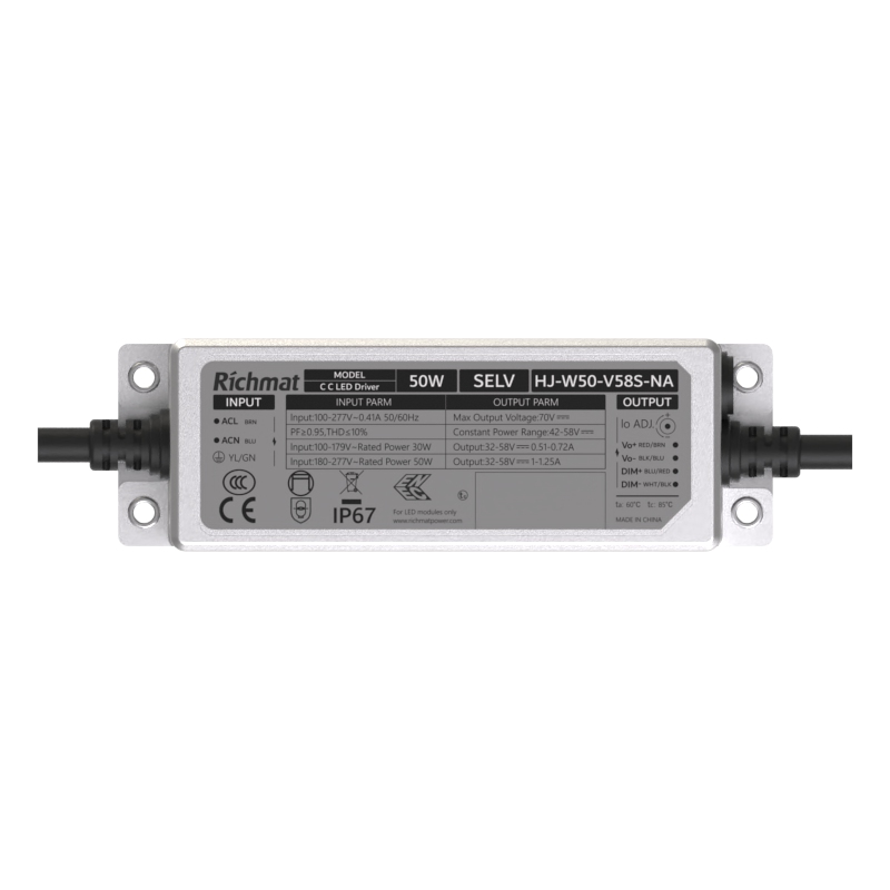 50W NA Dimmable LED Driver IP67 5 Years-Richmat