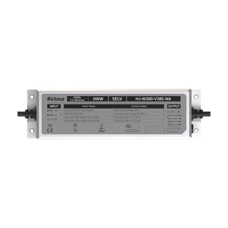 NA 200W Dimmable LED Driver IP67 5 Years-Richmat