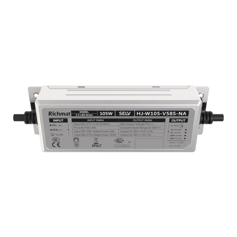 105W NA Dimmable LED Driver IP67 5 Years-Richmat