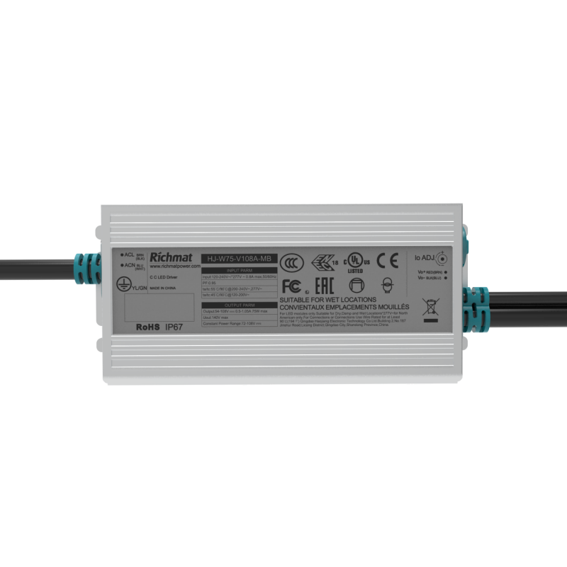 MB 75W Dimmable LED Driver IP67 5 Years-Richmat