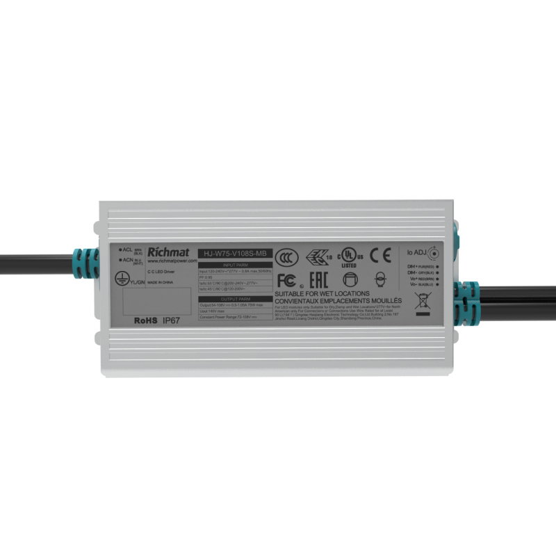 MB 75W Dimmable LED Driver IP67 5 Years-Richmat