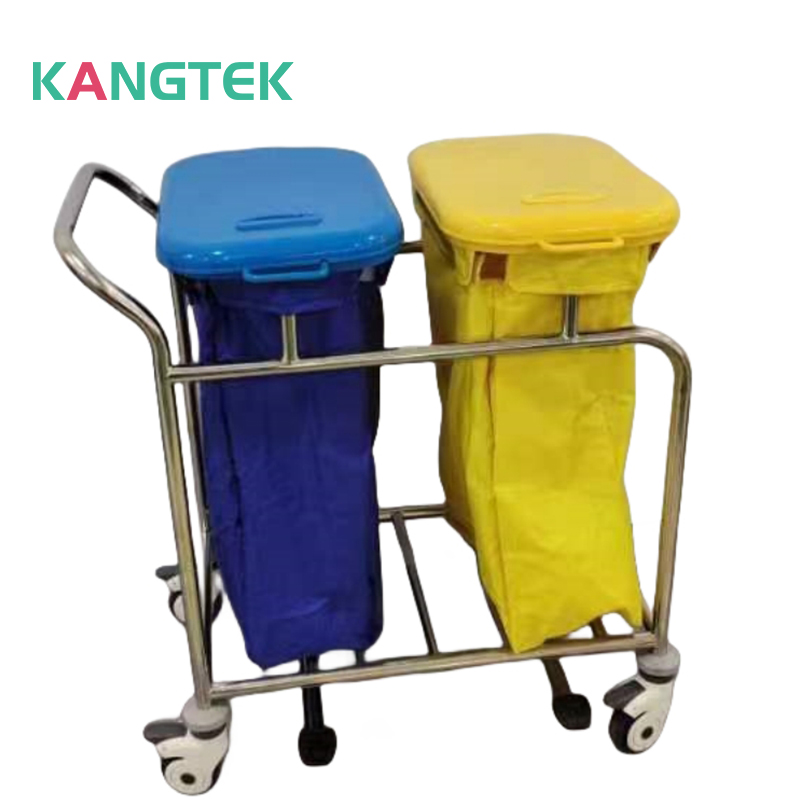 Stainless Steel Medical Waste Trolley Cart