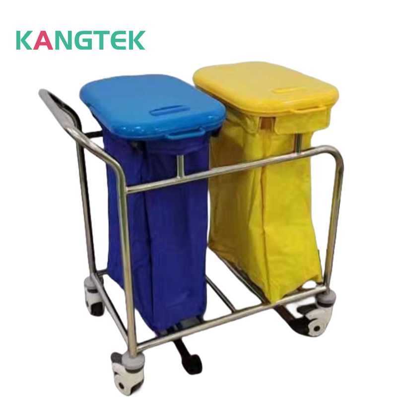 Stainless Steel Medical Waste Trolley Cart