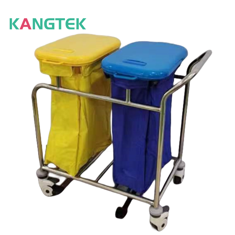 Stainless Steel Medical Waste Trolley Cart