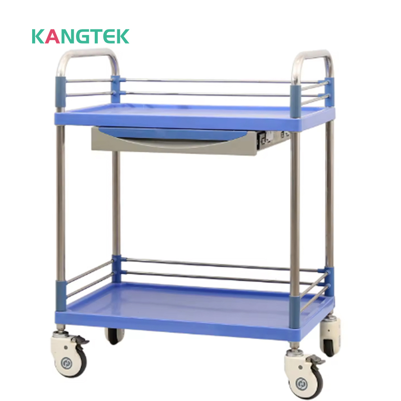 Hospital metal utility trolley, medical injection trolley medical dressing trolley Double Layer