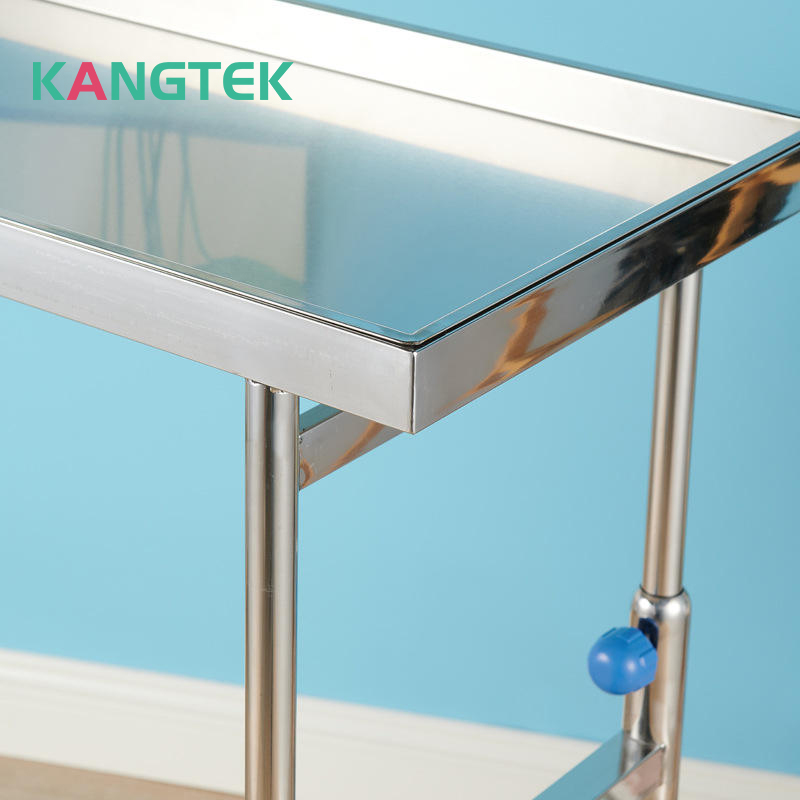 Kangtek 304 Stainless Steel Medical Trolley Hospital Furniture Height Adjustment Multifunctional Trolley