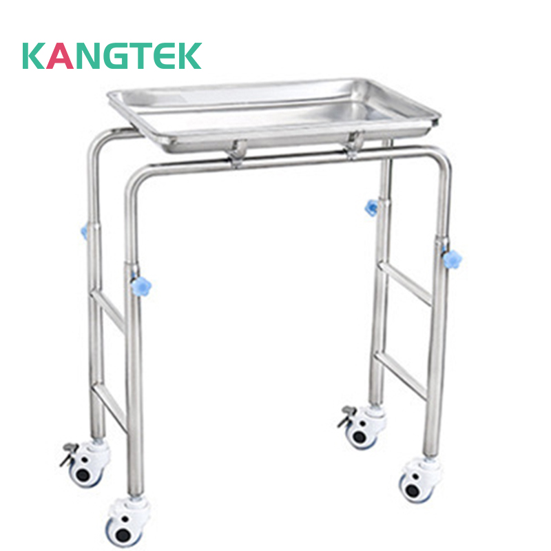 Carro médico de acero inoxidable Kangtek 304, muebles de hospital, carro multifuncional con ajuste de altura