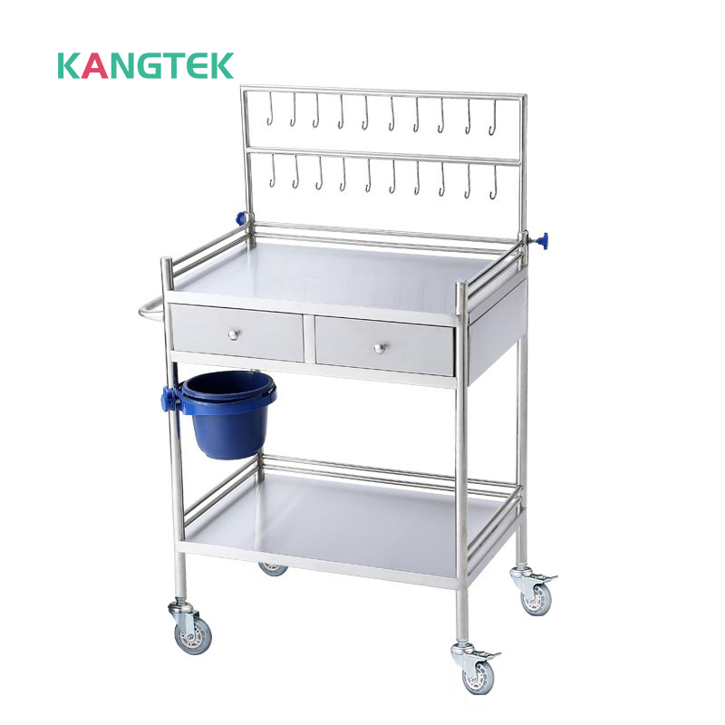 2024 Bagong Uri Movable Stainless Steel Hospital Patient Nursing Medical Infusion Trolley