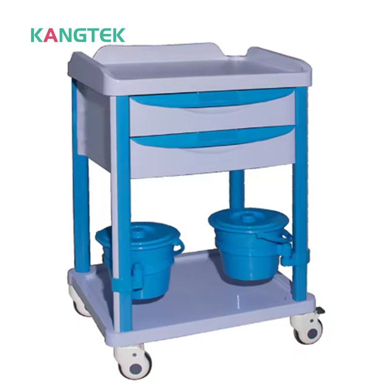 medical instrument trolley dental lab use emergency cart 2 cabinet abs plastic hospital trolley