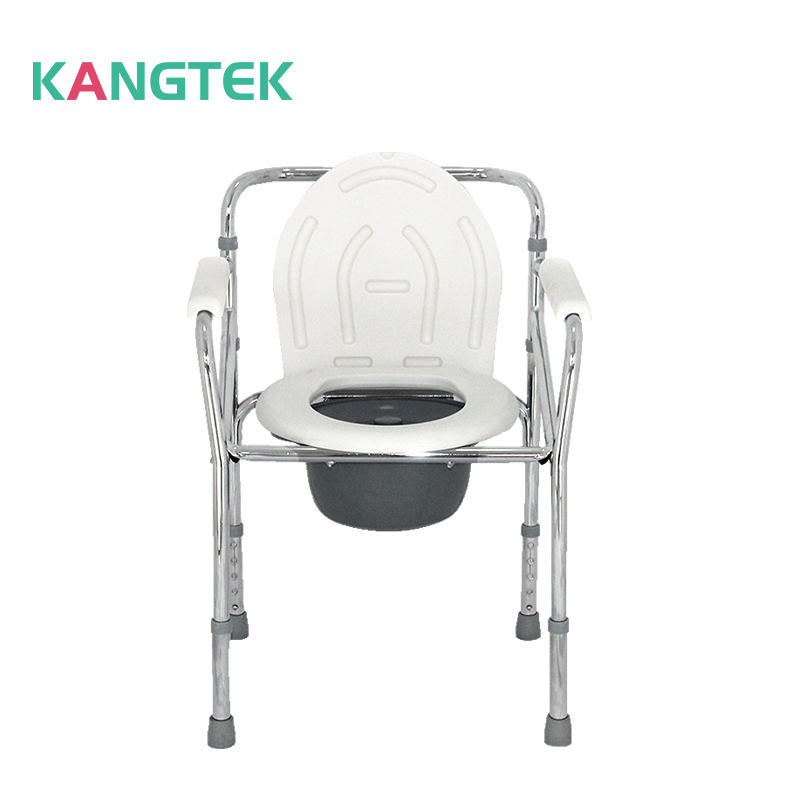 Kangtek Foldable steel adjustable shower toilet beside commode chair portable toilet seat