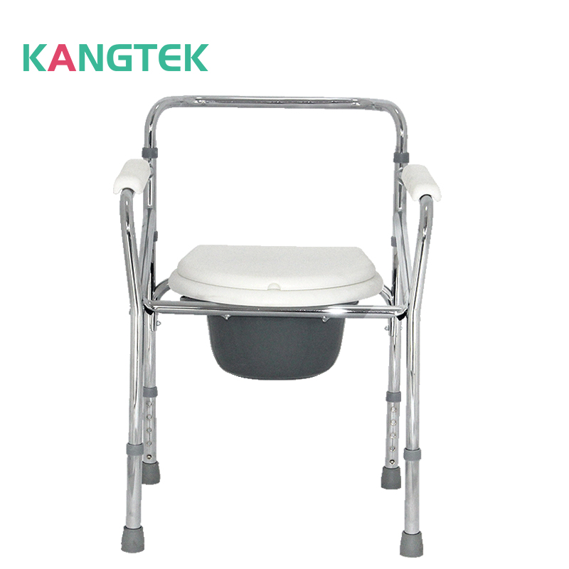 Kangtek Foldable steel adjustable shower toilet beside commode chair portable toilet seat