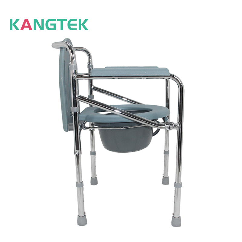 Kangtek Foldable steel adjustable shower toilet beside commode chair portable toilet seat